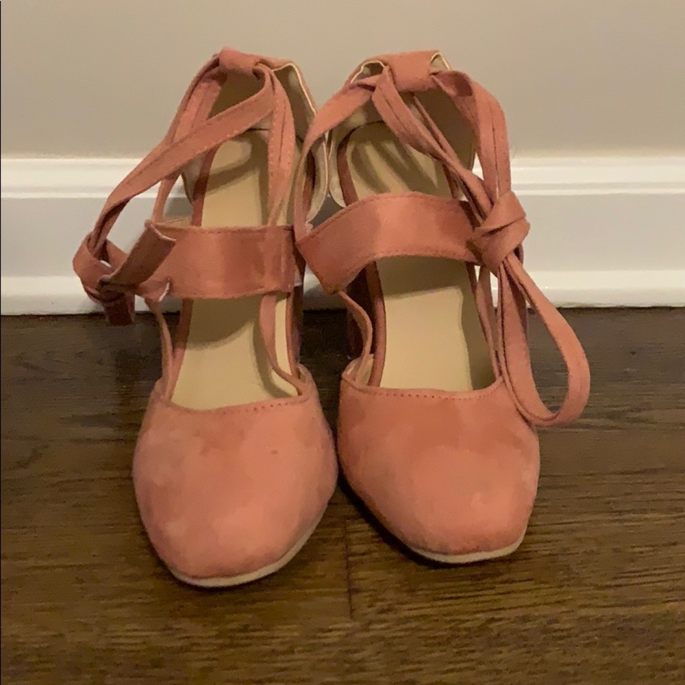 Pink Suede Heels